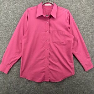 Foxcroft Shirt Womens 12 Pink Button Up Wrinkle Free Long Sleeve Office Career